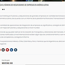 Brasil encabeza el rnking de megafusiones de empresas en Amrica Latina